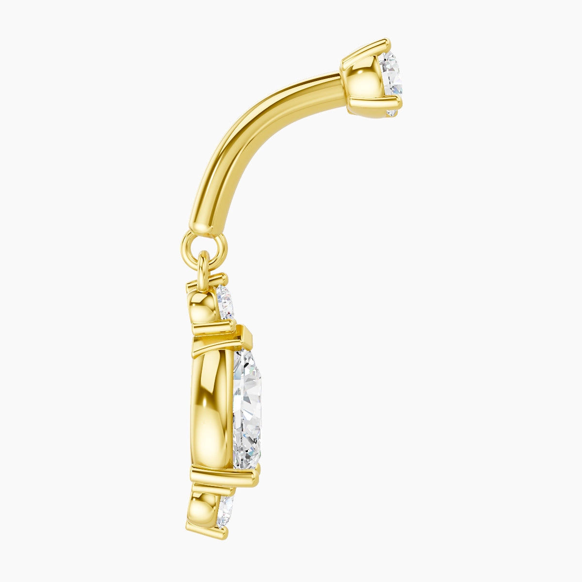 Metis | 18k Yellow Gold 6 mm Diamond Rook Piercing