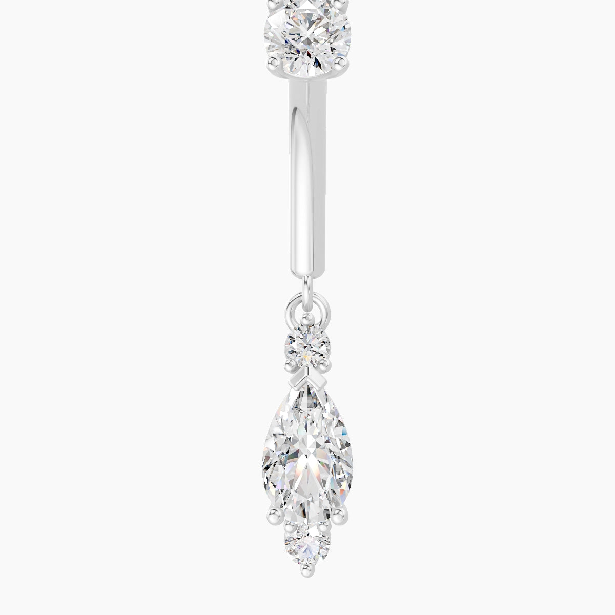 Metis | 18k White Gold 8 mm Diamond Rook Piercing