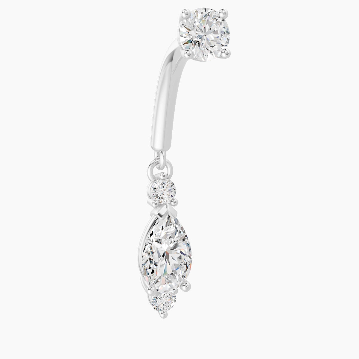 Metis | 18k White Gold 8 mm Diamond Rook Piercing