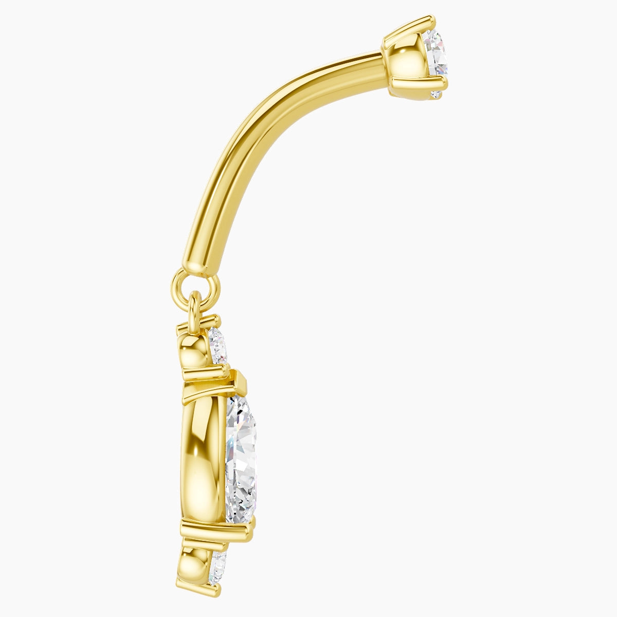 Metis | 18k Yellow Gold 8 mm Diamond Rook Piercing