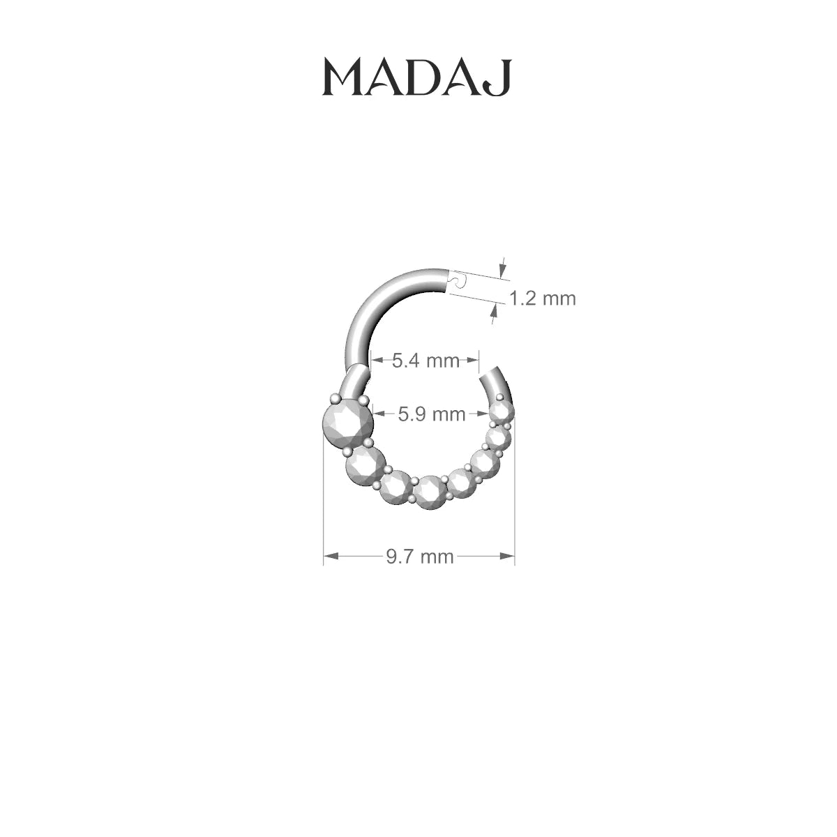 Mily | 18k Yellow Gold 6.5 mm Diamond Daith Piercing