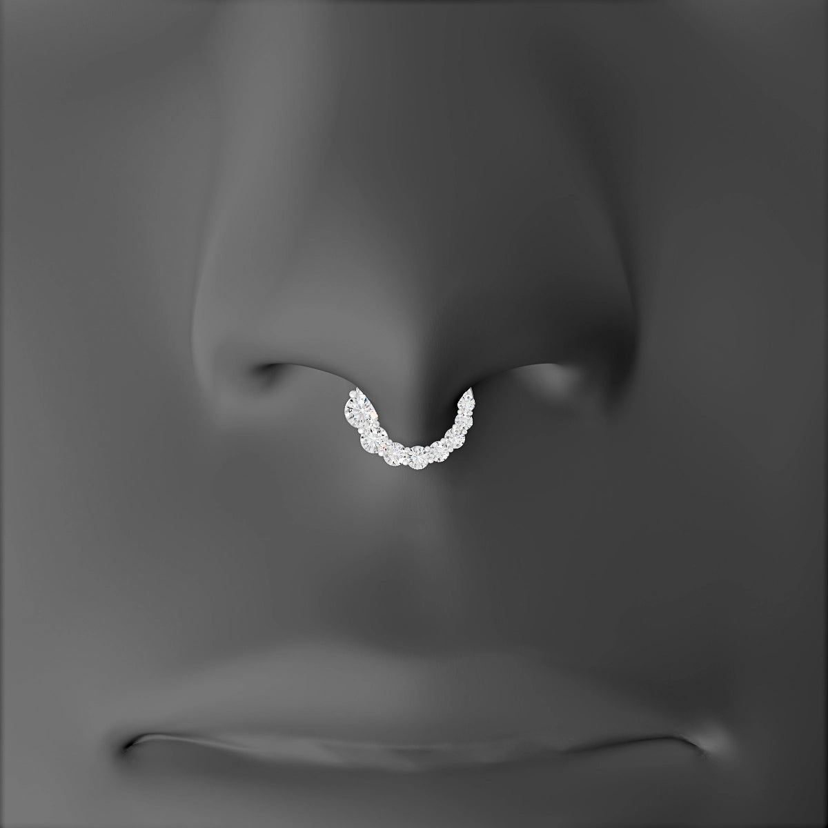 Mily | 18k White Gold 6.5 mm Diamond Septum Piercing