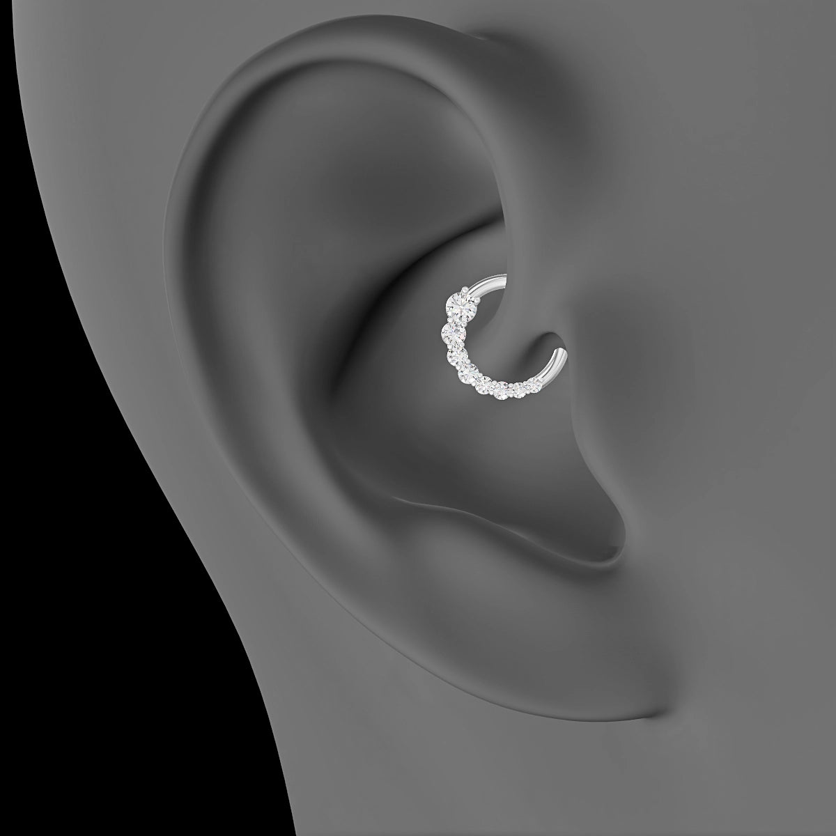 Mily | 18k White Gold 8 mm Diamond Daith Piercing