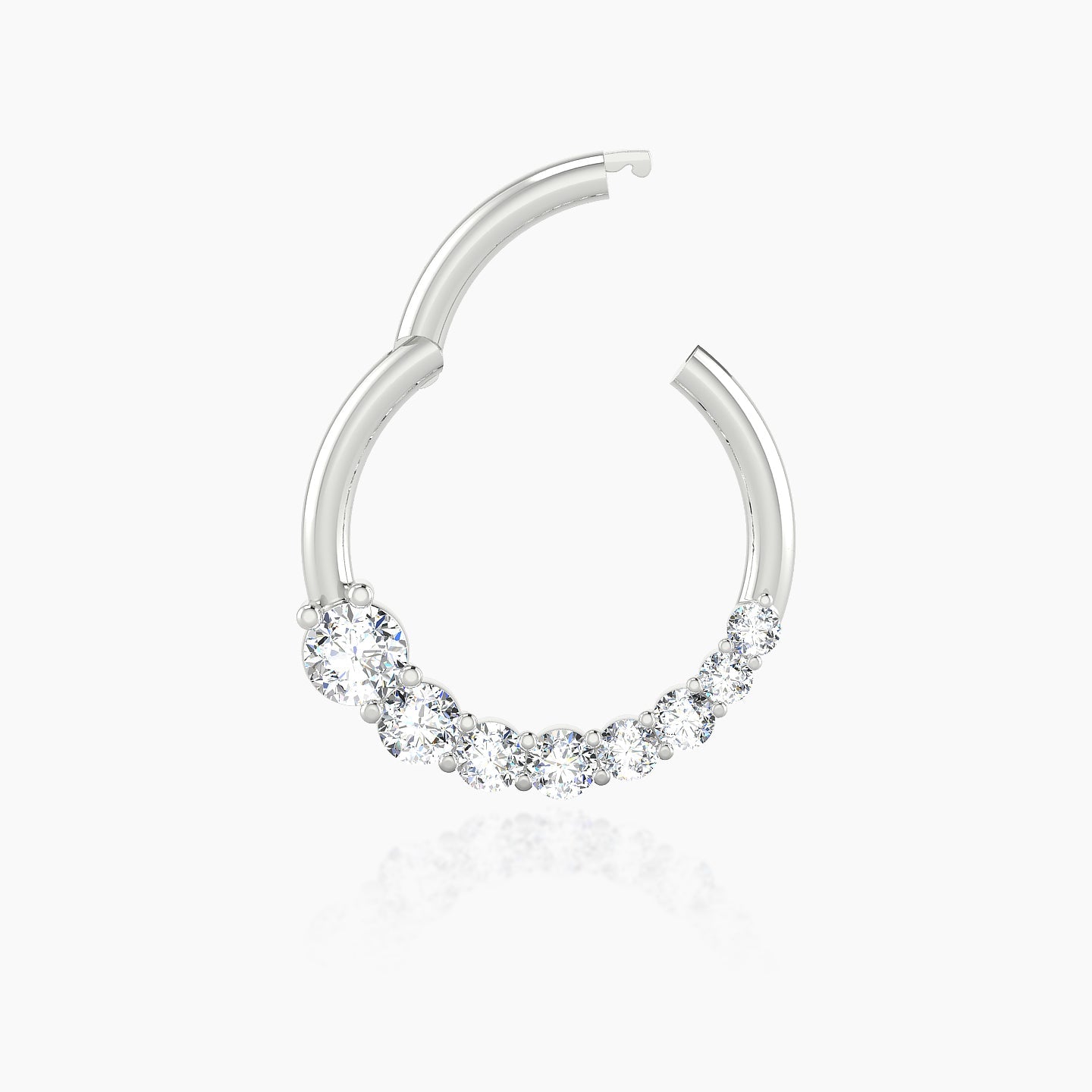 Mily | 18k White Gold 9.5 mm Diamond Daith Piercing