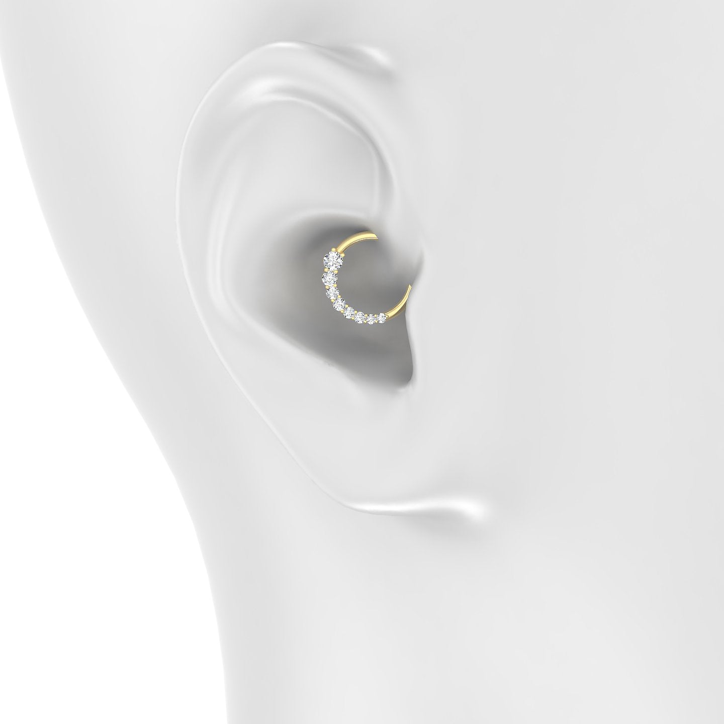 Mily | 18k Yellow Gold 9.5 mm Diamond Daith Piercing