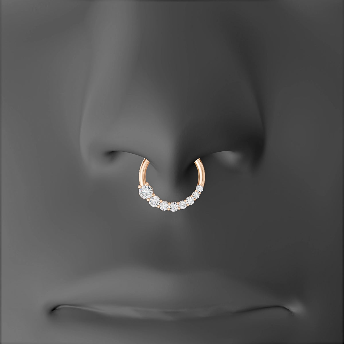 Mily | 18k Rose Gold 9.5 mm Diamond Septum Piercing