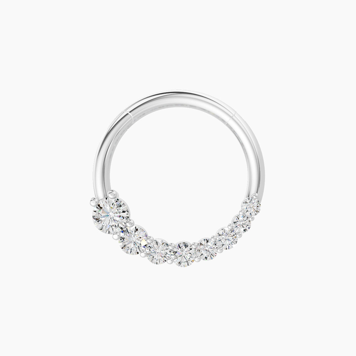 Mily | 18k White Gold 9.5 mm Diamond Septum Piercing