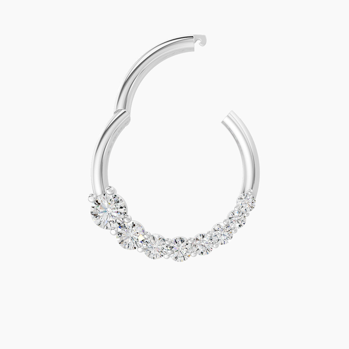 Mily | 18k White Gold 9.5 mm Diamond Septum Piercing