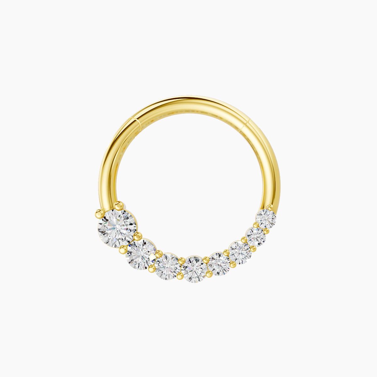 Mily | 18k Yellow Gold 9.5 mm Diamond Septum Piercing
