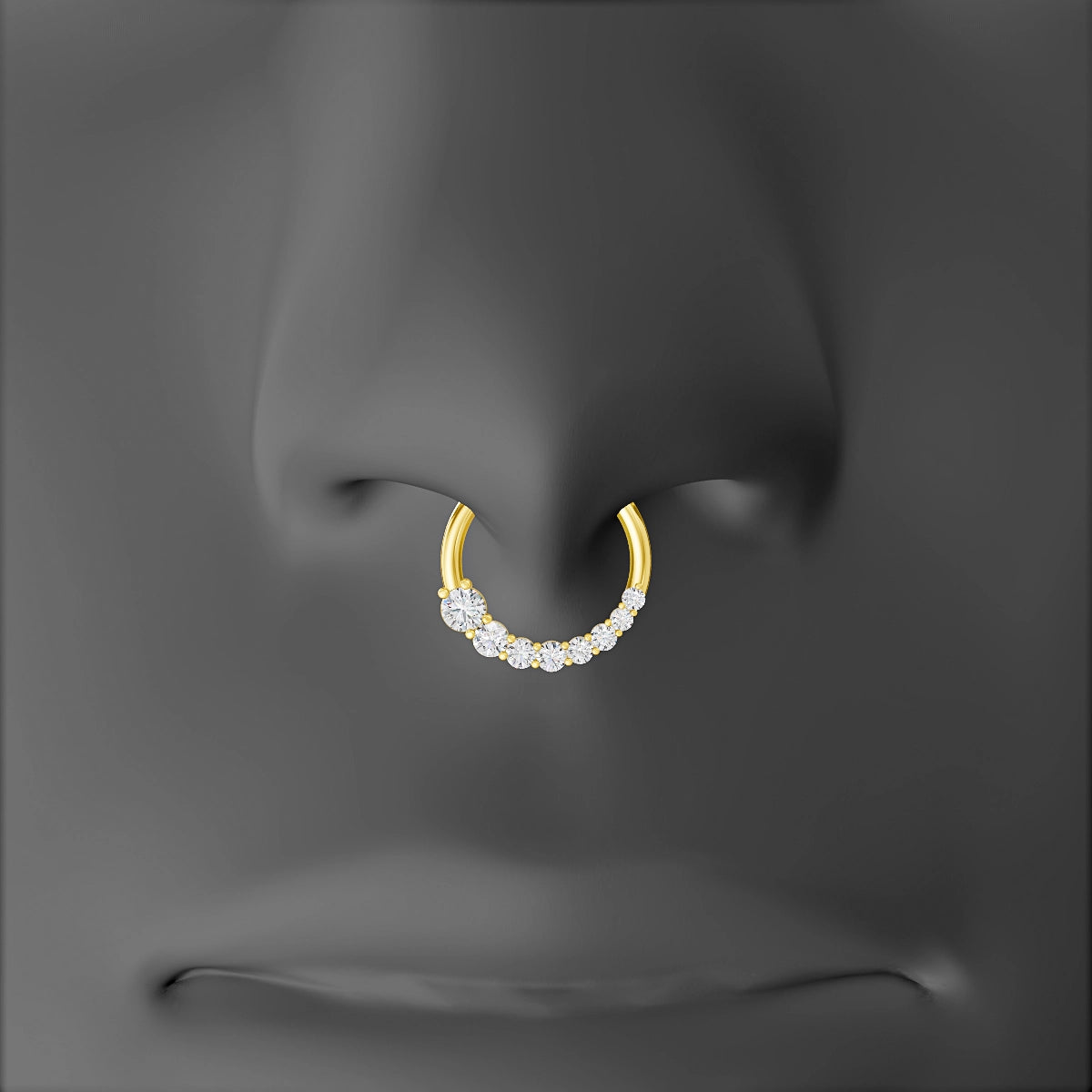 Mily | 18k Yellow Gold 9.5 mm Diamond Septum Piercing