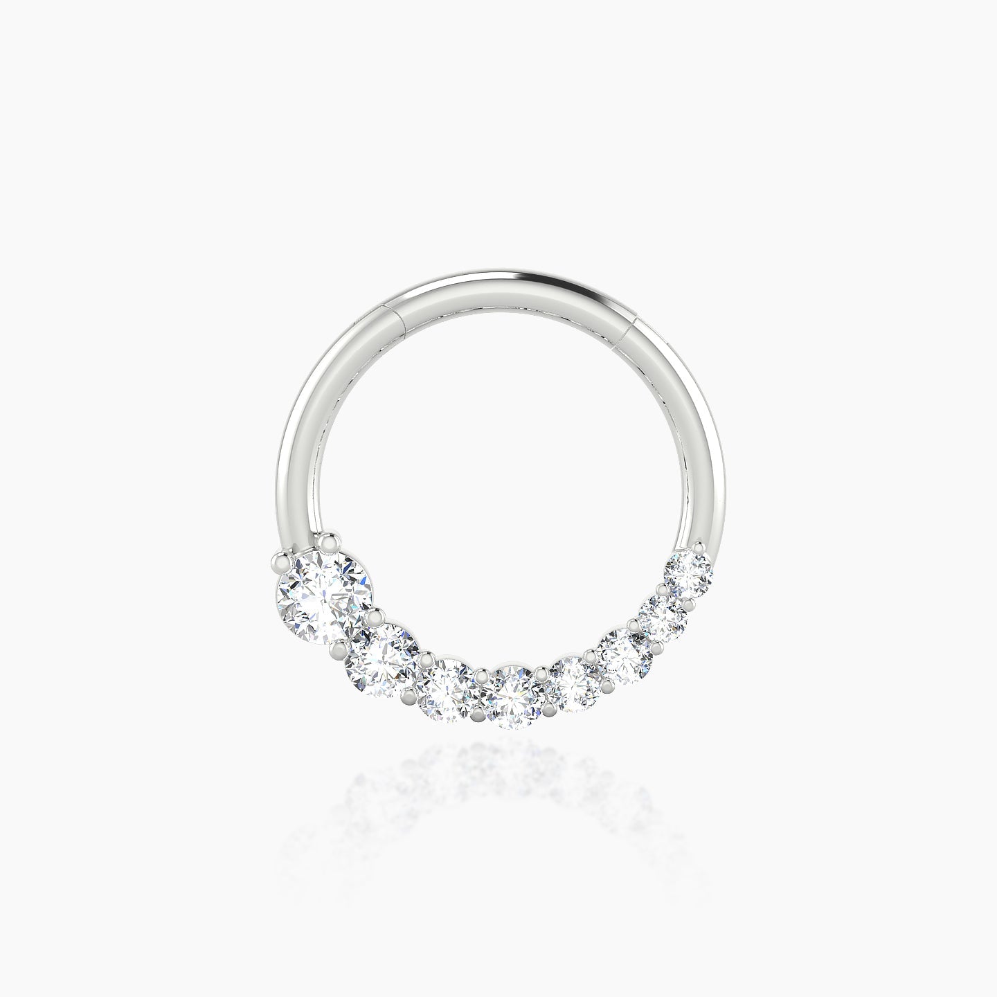 Mily | 18k White Gold 9.5 mm Diamond Septum Piercing