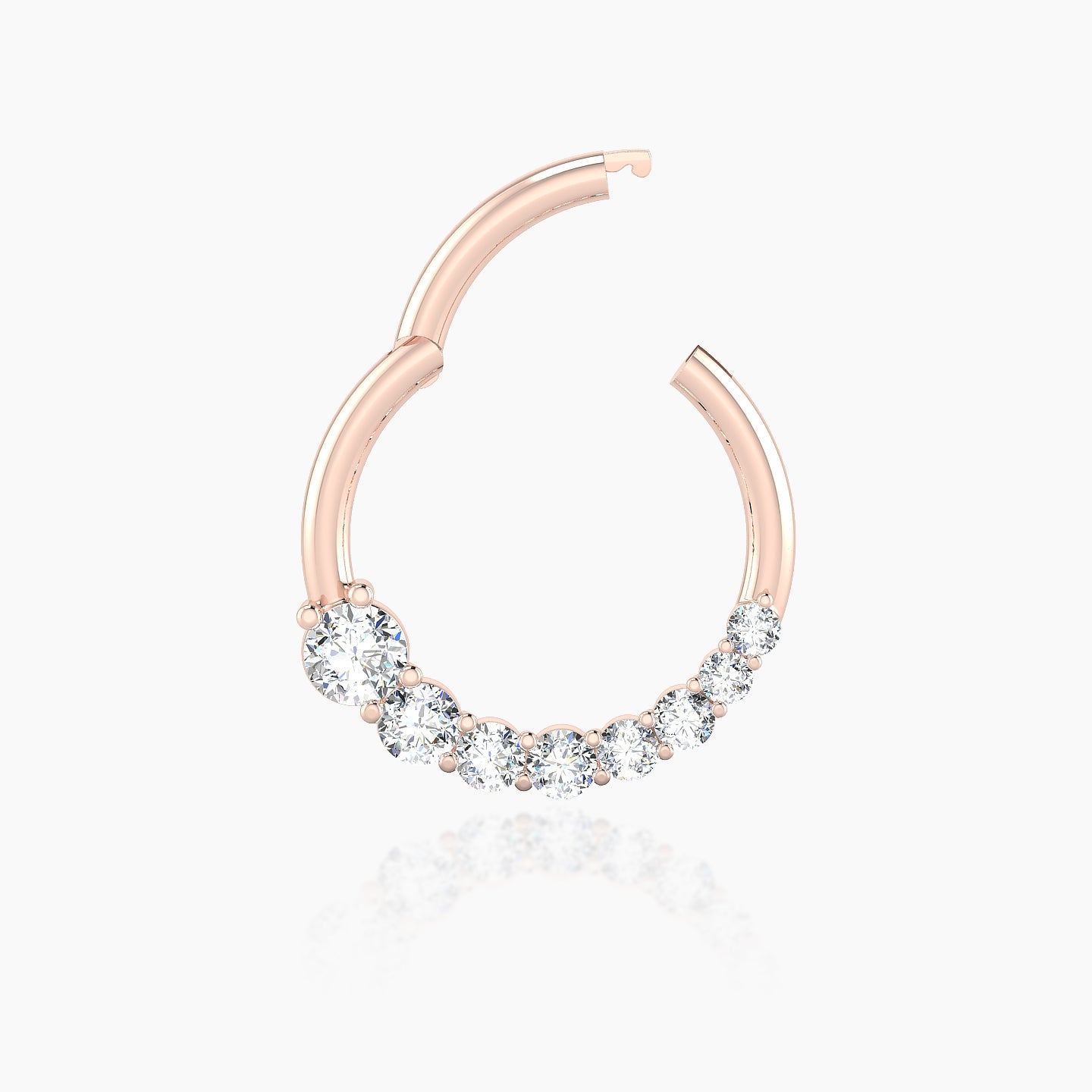 Mily | 18k Rose Gold 9.5 mm Diamond Septum Piercing