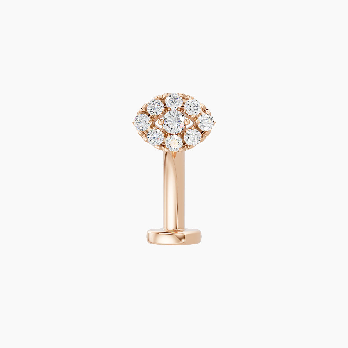 Minerva | 18k Rose Gold 5.5 mm 10 mm Eye Diamond Floating Navel Piercing