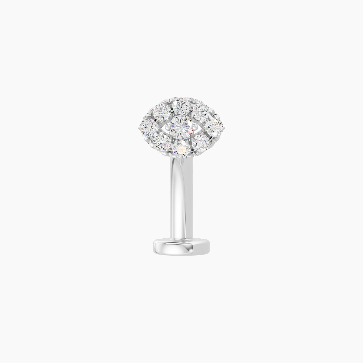 Minerva | 18k White Gold 5.5 mm 10 mm Eye Diamond Floating Navel Piercing