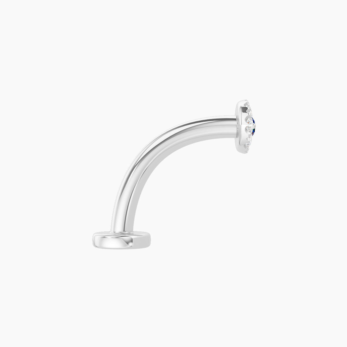 Minerva | 18k White Gold 10 mm 5.5 mm Eye Sapphire & Diamond Floating Navel Piercing