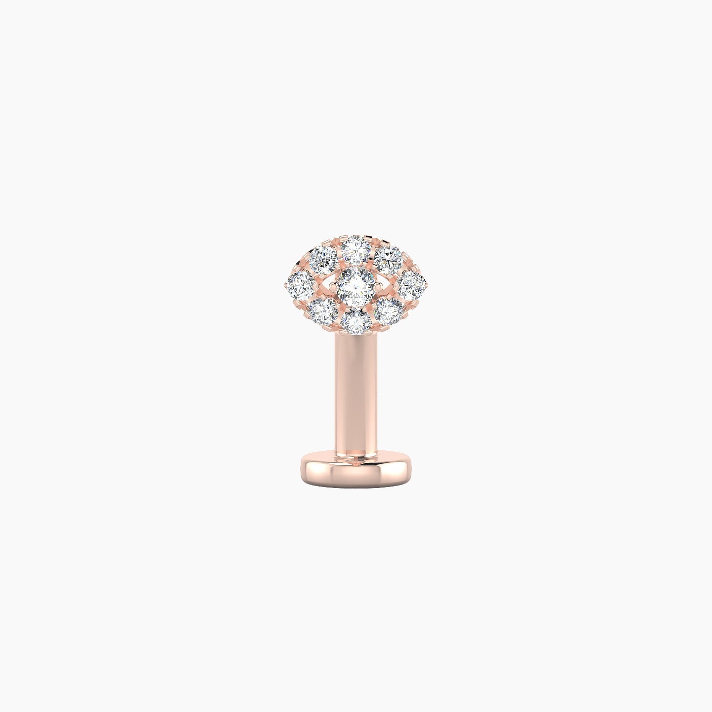 Minerva | 18k Rose Gold 5 mm 10 mm Eye Diamond Floating Navel Piercing