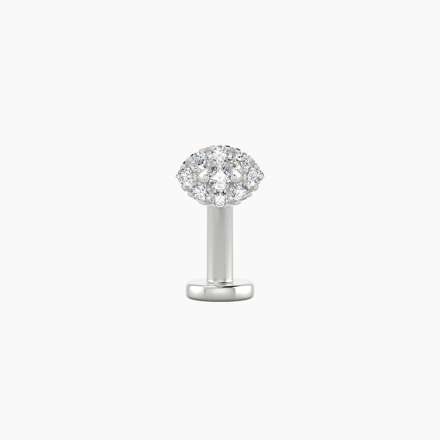 Minerva | 18k White Gold 5 mm 10 mm Eye Diamond Floating Navel Piercing