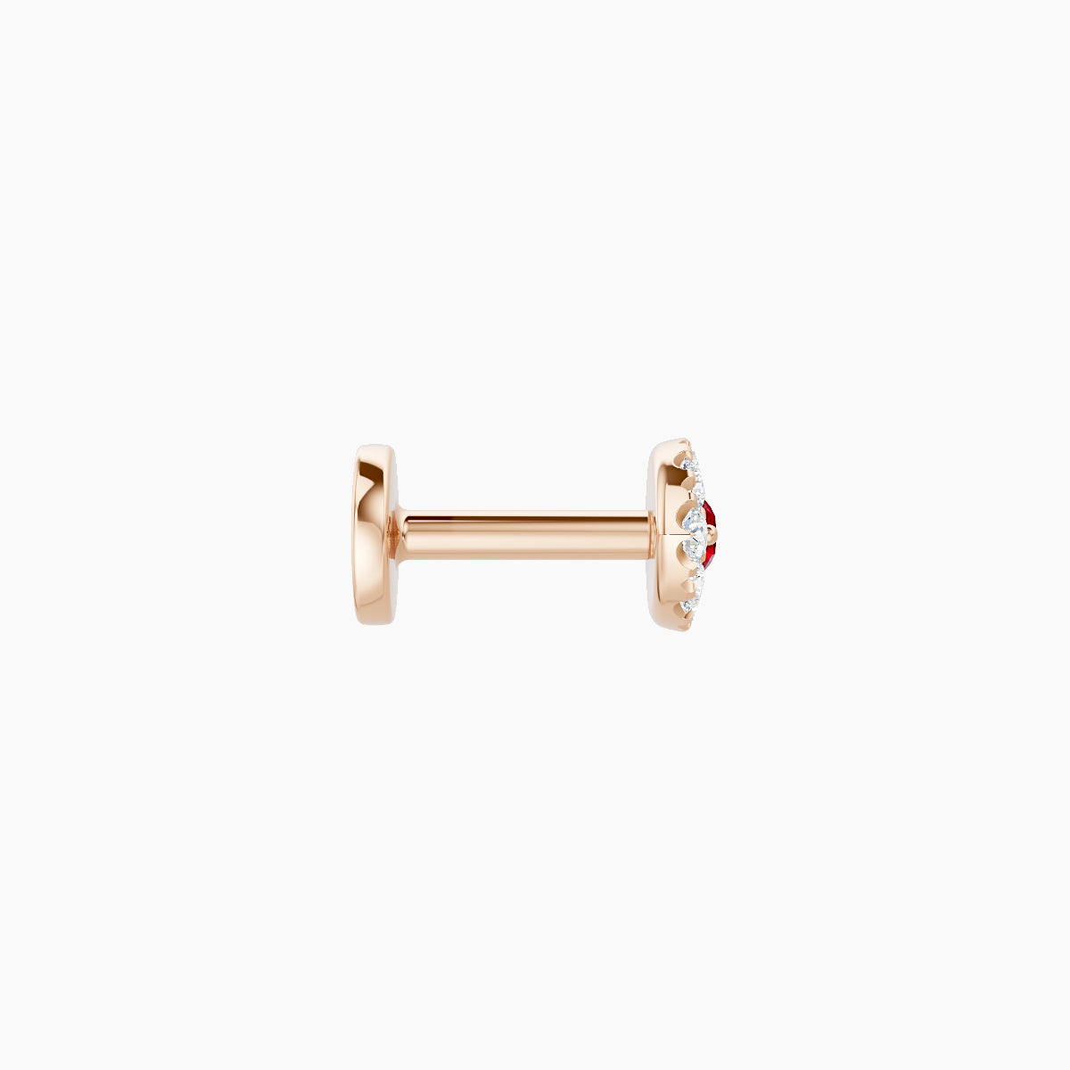 Minerva | 18k Rose Gold 5 mm 5.5 mm Eye Ruby & Diamond Nose Piercing