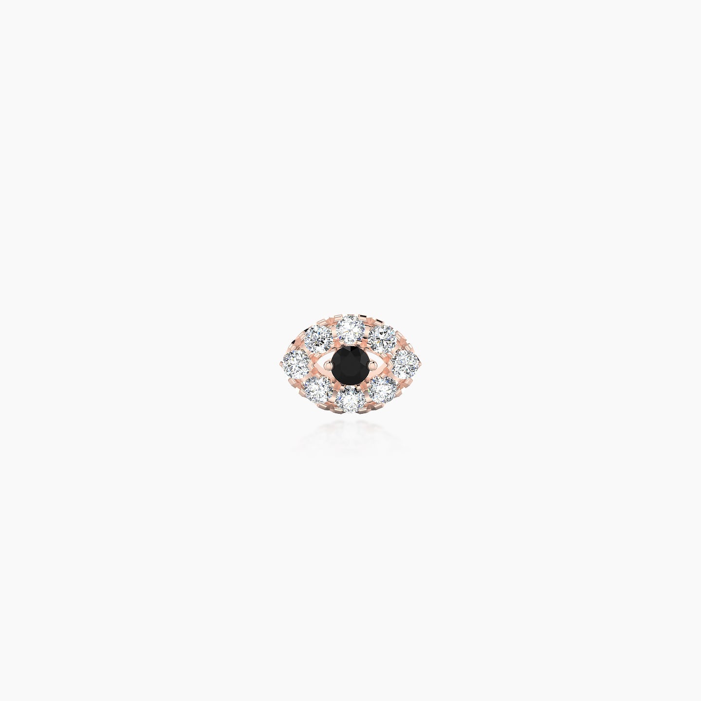 Minerva | 18k Rose Gold 5 mm 5 mm Eye Black Diamond & Diamond Nostril Piercing