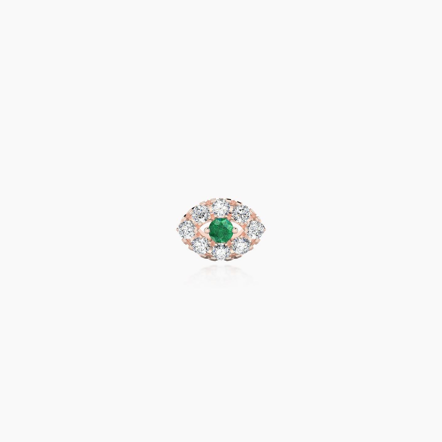 Minerva | 18k Rose Gold 5 mm 5 mm Eye Emerald & Diamond Nostril Piercing