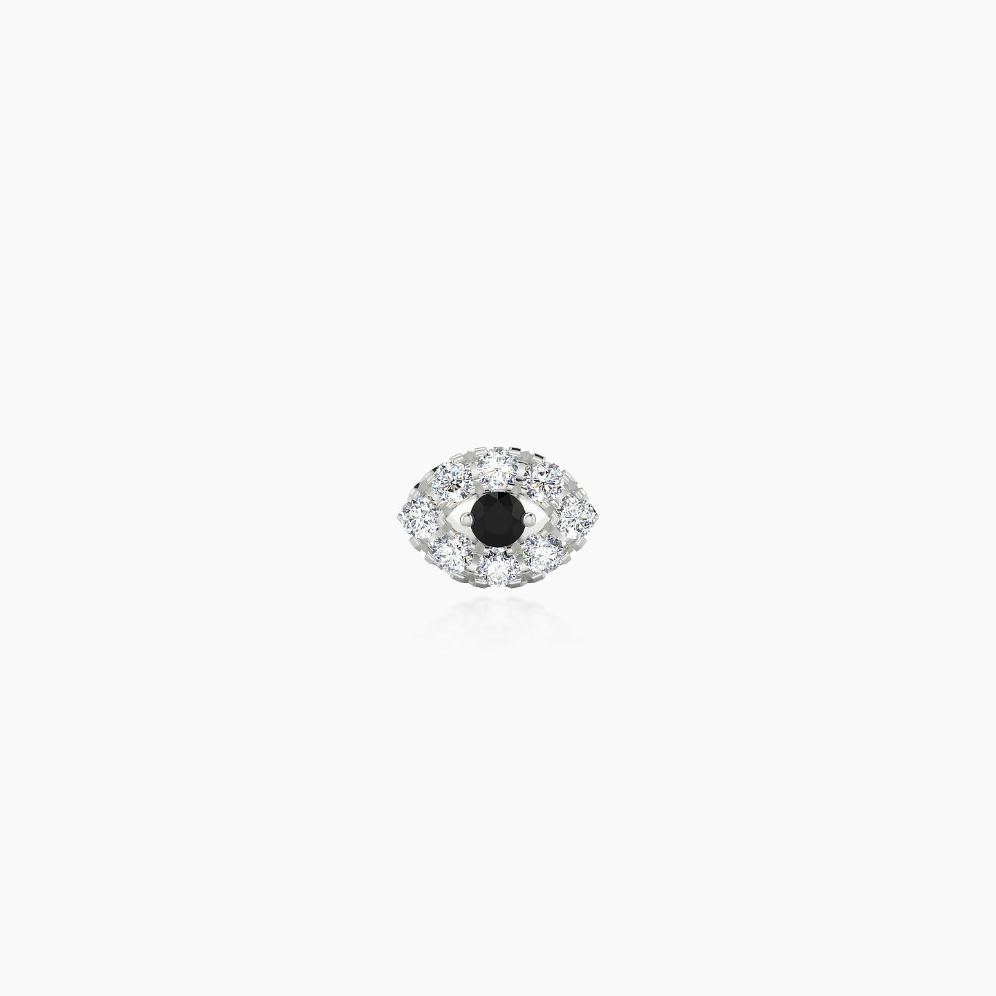 Minerva | 18k White Gold 5 mm 5 mm Eye Black Diamond & Diamond Nostril Piercing