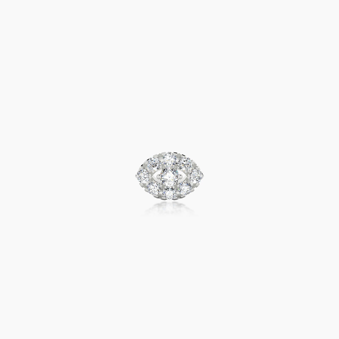 Minerva | 18k White Gold 5 mm 5 mm Eye Diamond Nostril Piercing