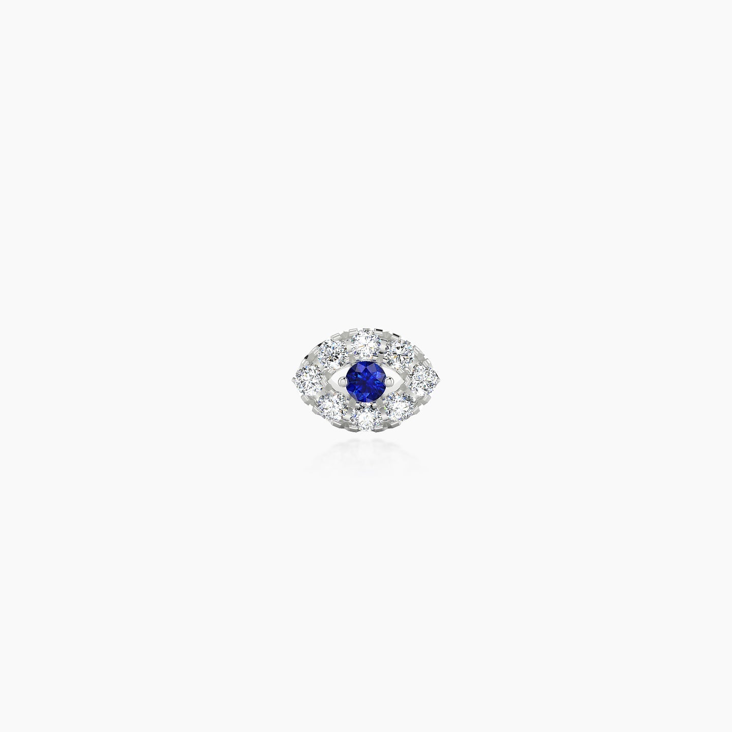 Minerva | 18k White Gold 5 mm 5 mm Eye Sapphire & Diamond Nostril Piercing