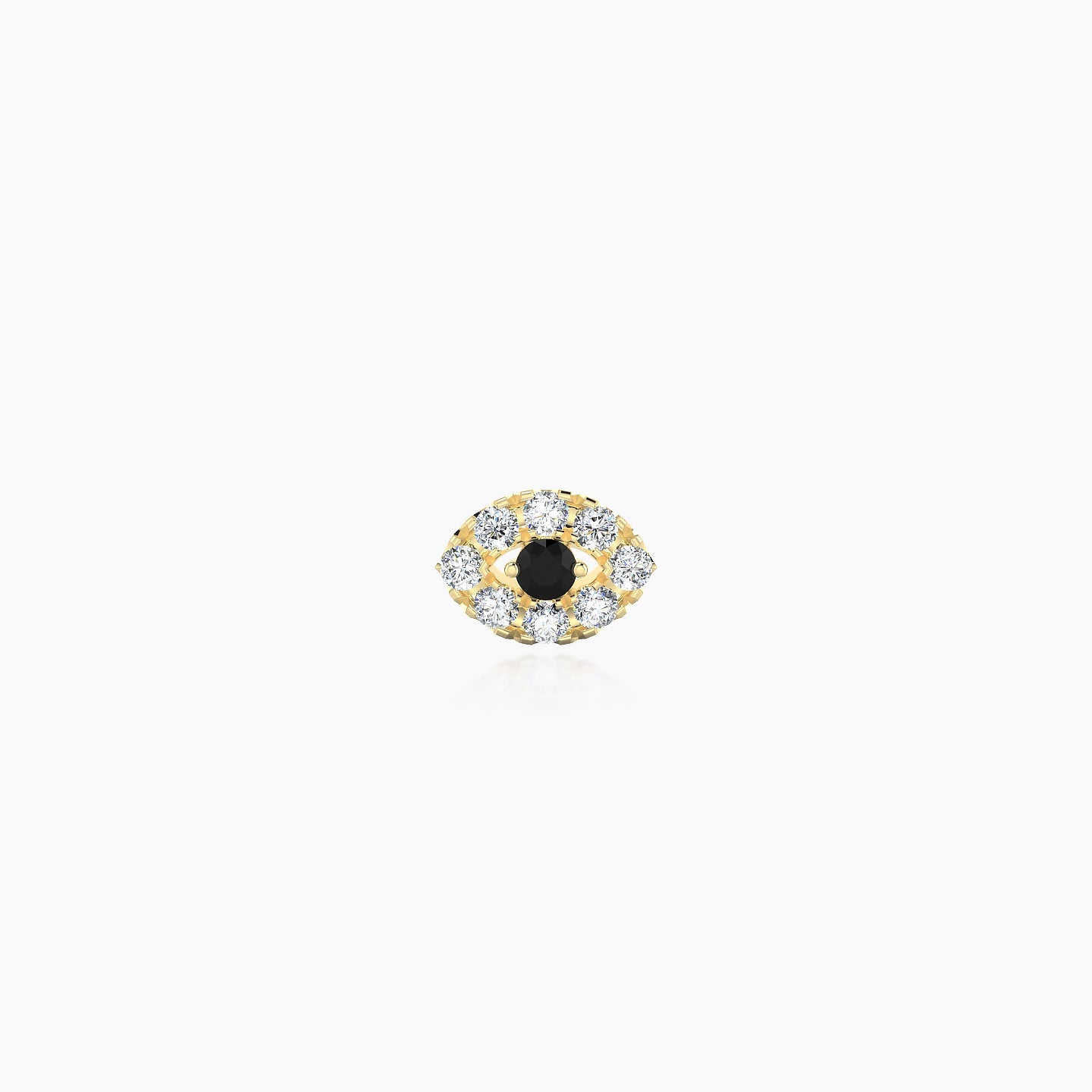 Minerva | 18k Yellow Gold 5 mm 5 mm Eye Black Diamond & Diamond Nostril Piercing