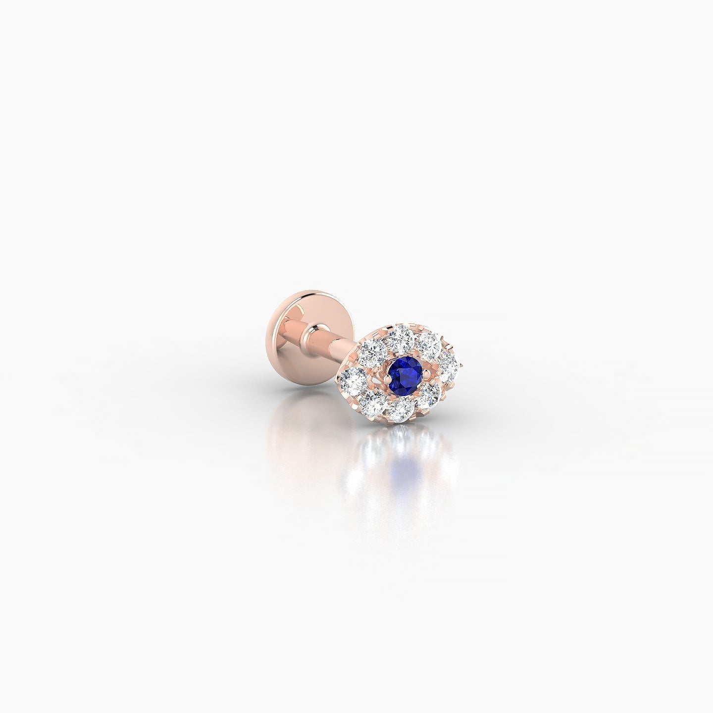 Minerva | 18k Rose Gold 5 mm 5 mm Eye Sapphire & Diamond Nostril Piercing