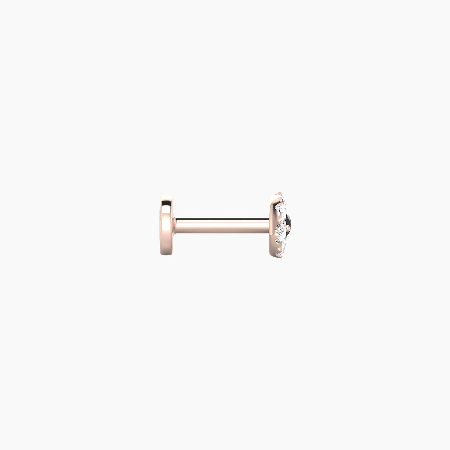 Minerva | 18k Rose Gold 5 mm 5 mm Eye Black Diamond & Diamond Nostril Piercing