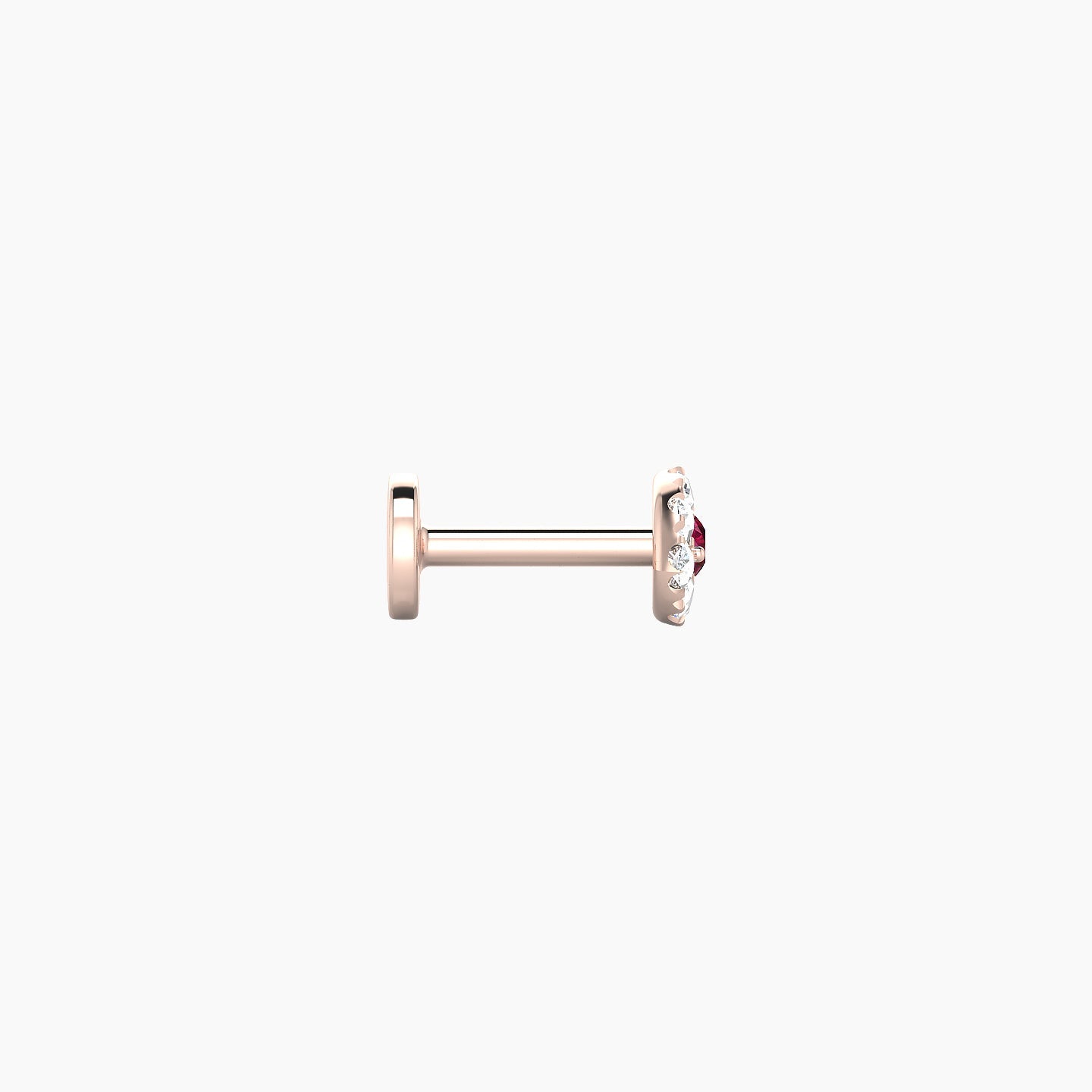 Minerva | 18k Rose Gold 5 mm 5 mm Eye Ruby & Diamond Nostril Piercing