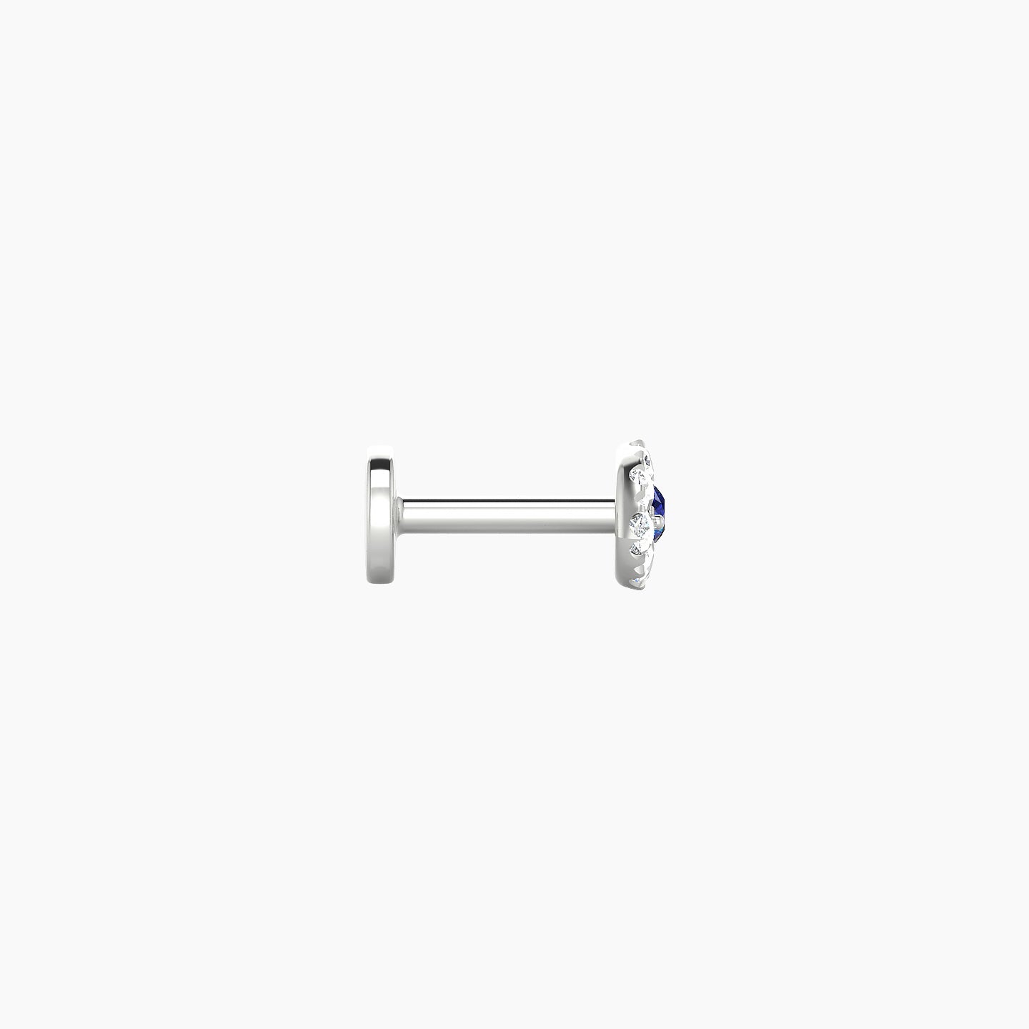 Minerva | 18k White Gold 5 mm 5 mm Eye Sapphire & Diamond Nostril Piercing