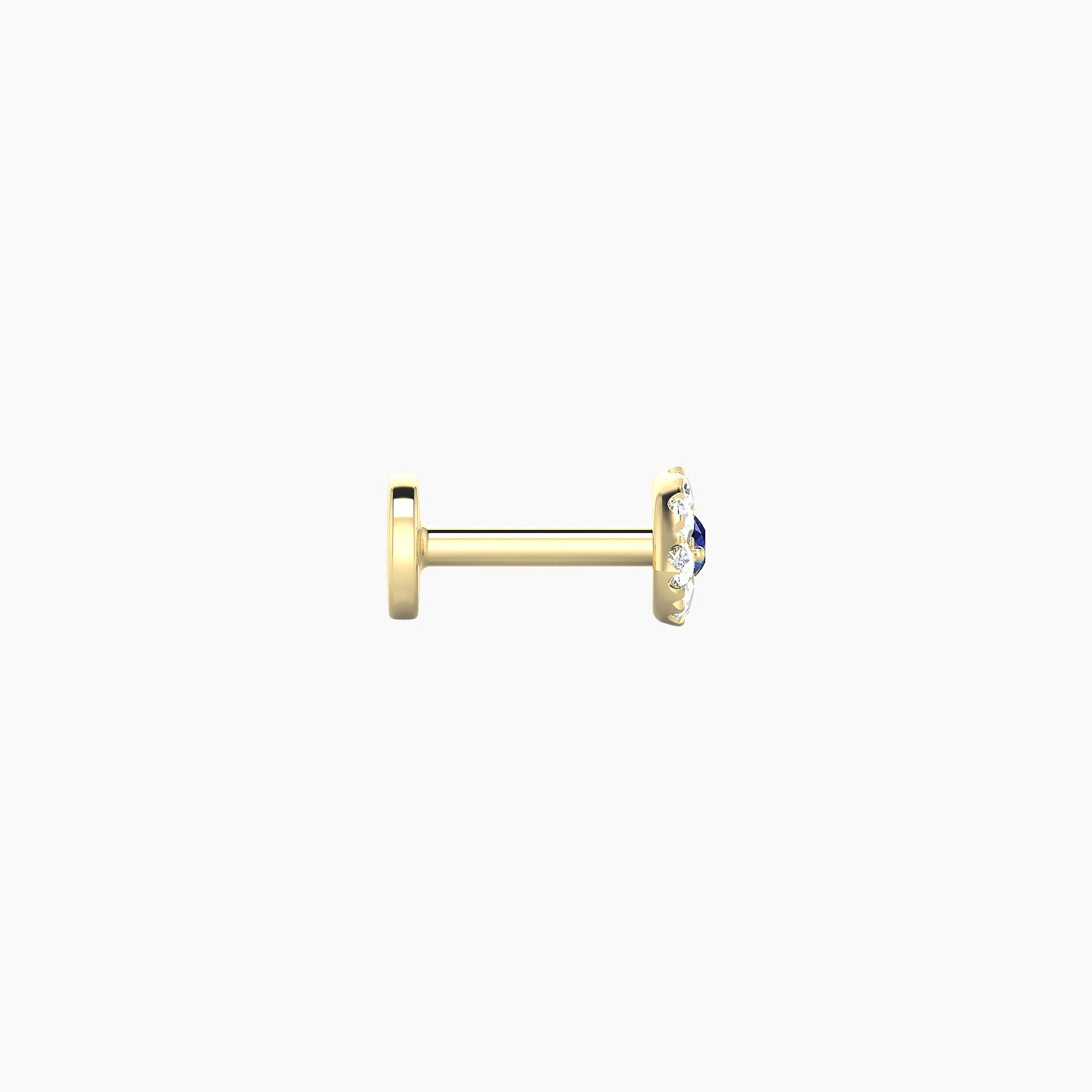 Minerva | 18k Yellow Gold 5 mm 5 mm Eye Sapphire & Diamond Nostril Piercing