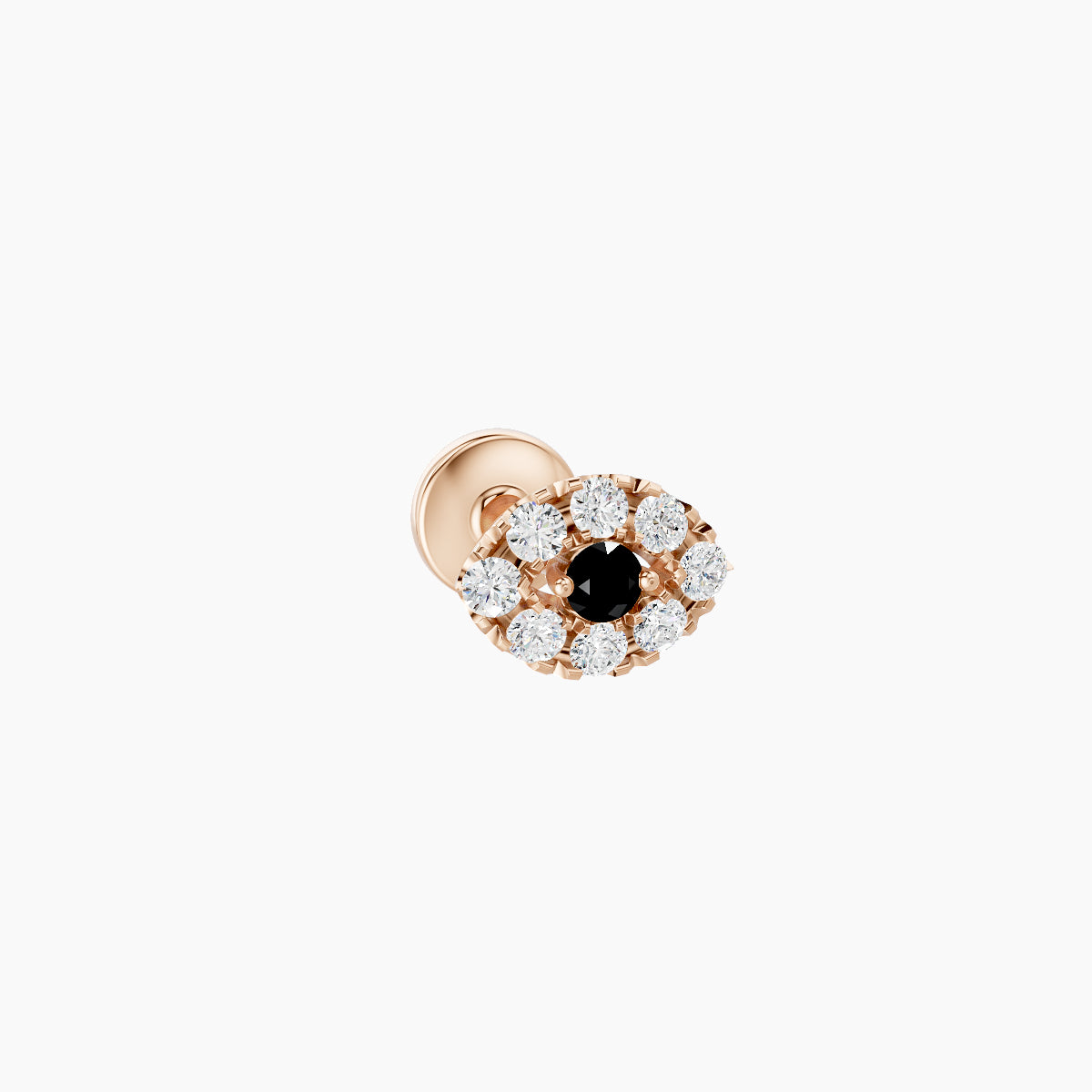 Minerva | 18k Rose Gold 5 mm 5.5 mm Eye Black Diamond & Diamond Piercing