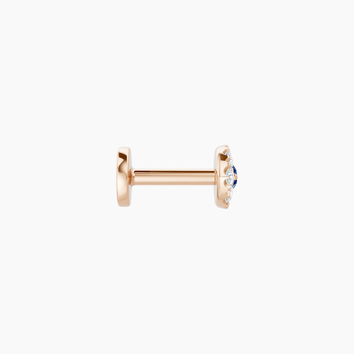Minerva | 18k Rose Gold 5 mm 5.5 mm Eye Sapphire & Diamond Piercing