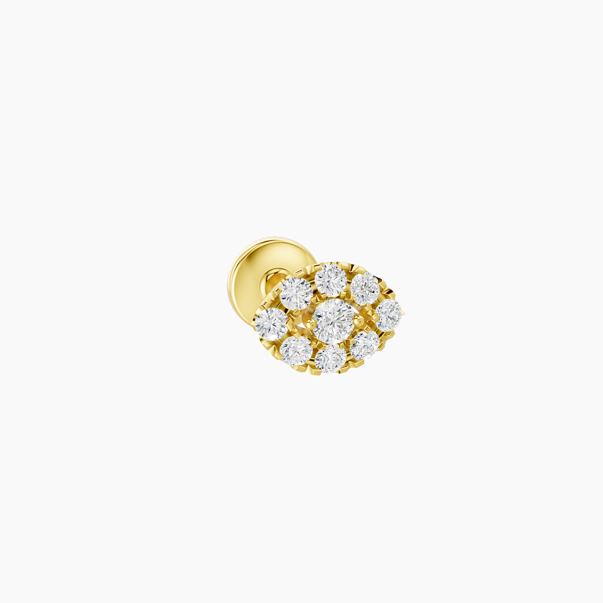 Minerva | 18k Yellow Gold 5.5 mm 5 mm Eye Diamond Piercing