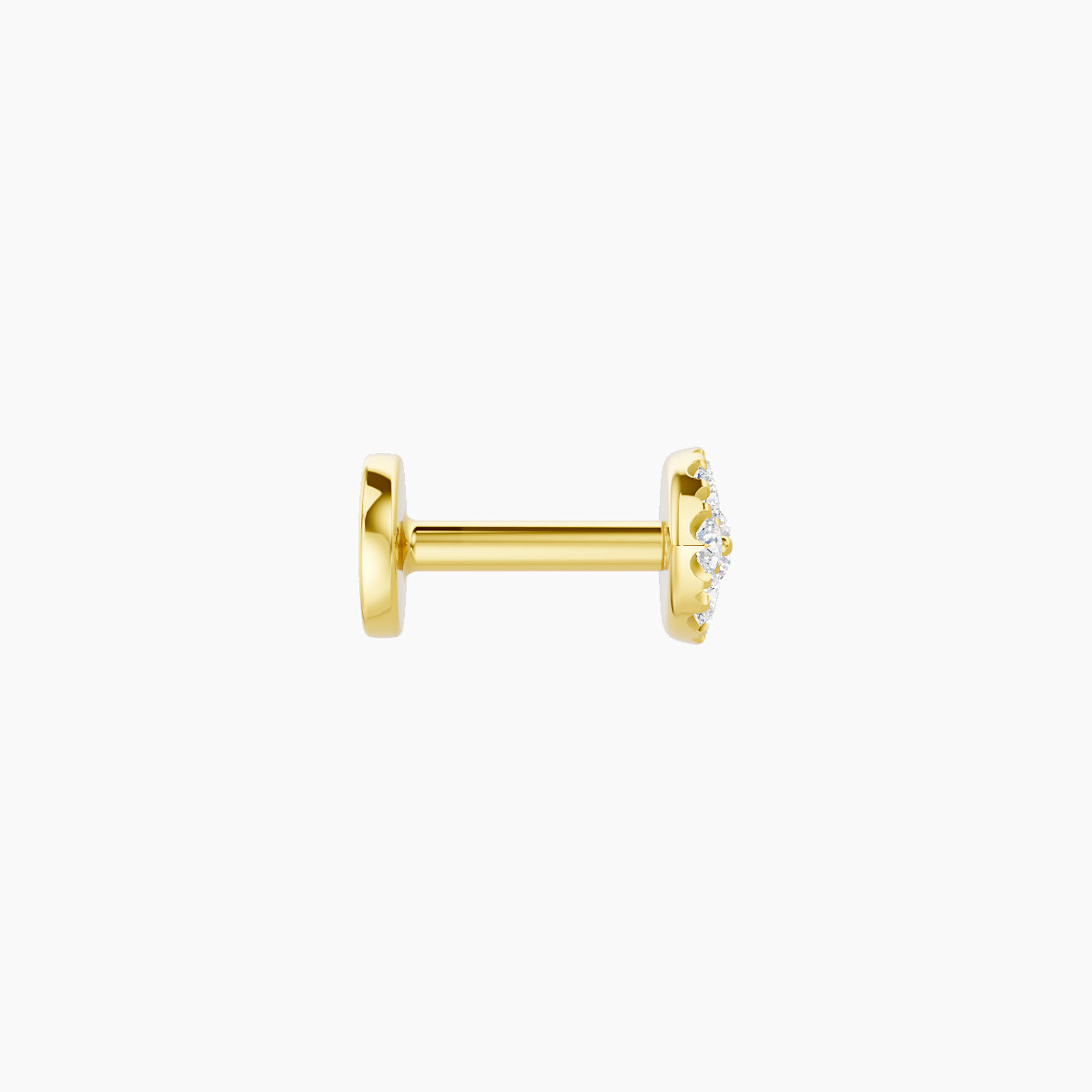 Minerva | 18k Yellow Gold 5.5 mm 5 mm Eye Diamond Piercing