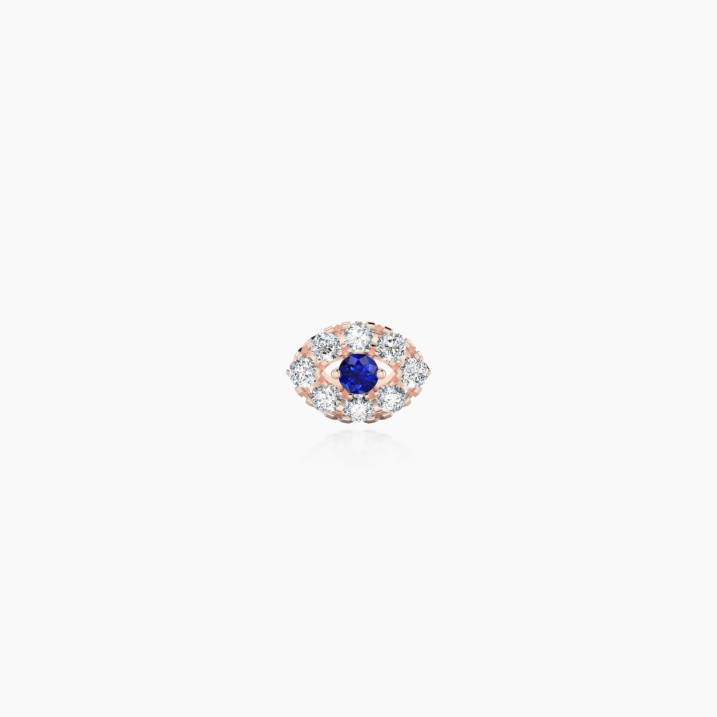 Minerva | 18k Rose Gold 5 mm 5 mm Eye Sapphire & Diamond Piercing