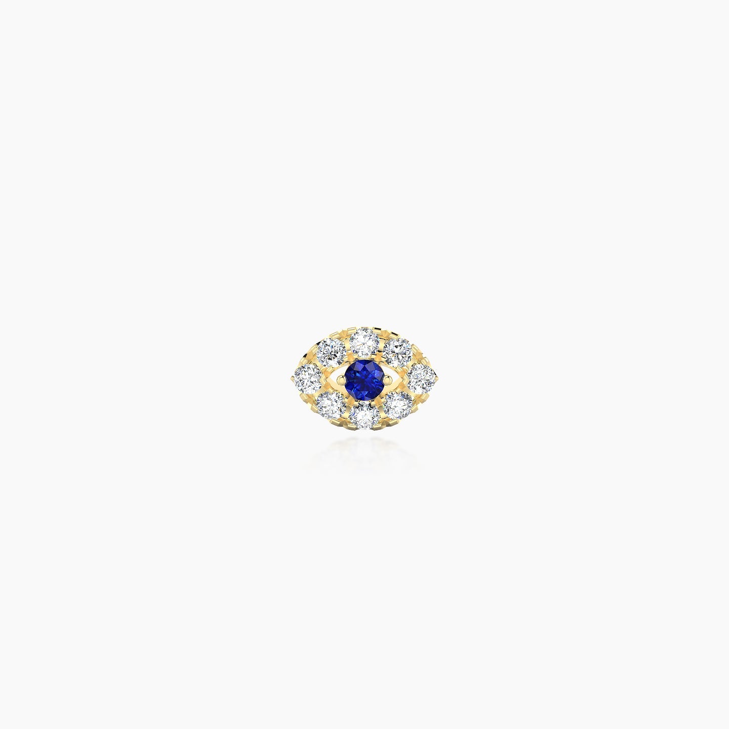 Minerva | 18k Yellow Gold 5 mm 5 mm Eye Sapphire & Diamond Piercing