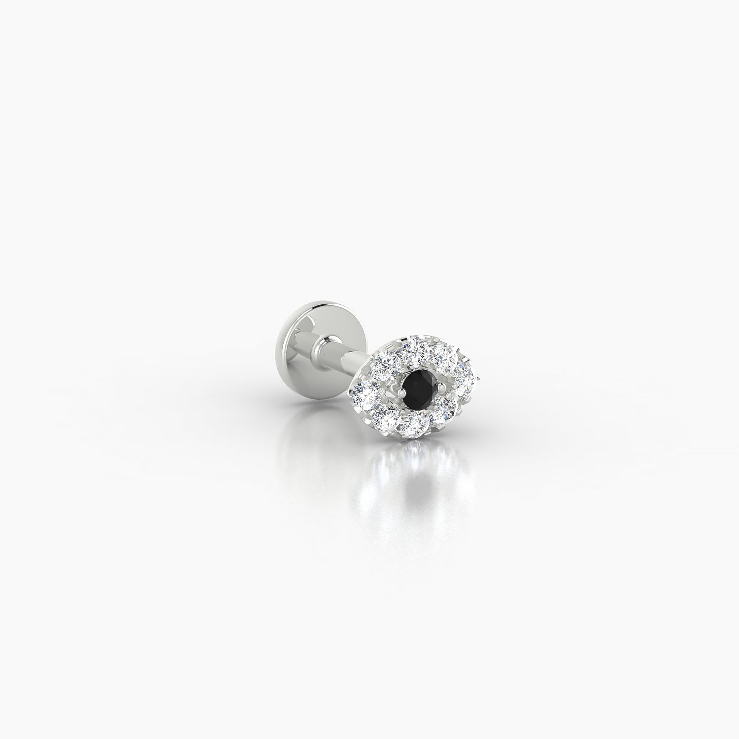 Minerva | 18k White Gold 5 mm 5 mm Eye Black Diamond & Diamond Piercing