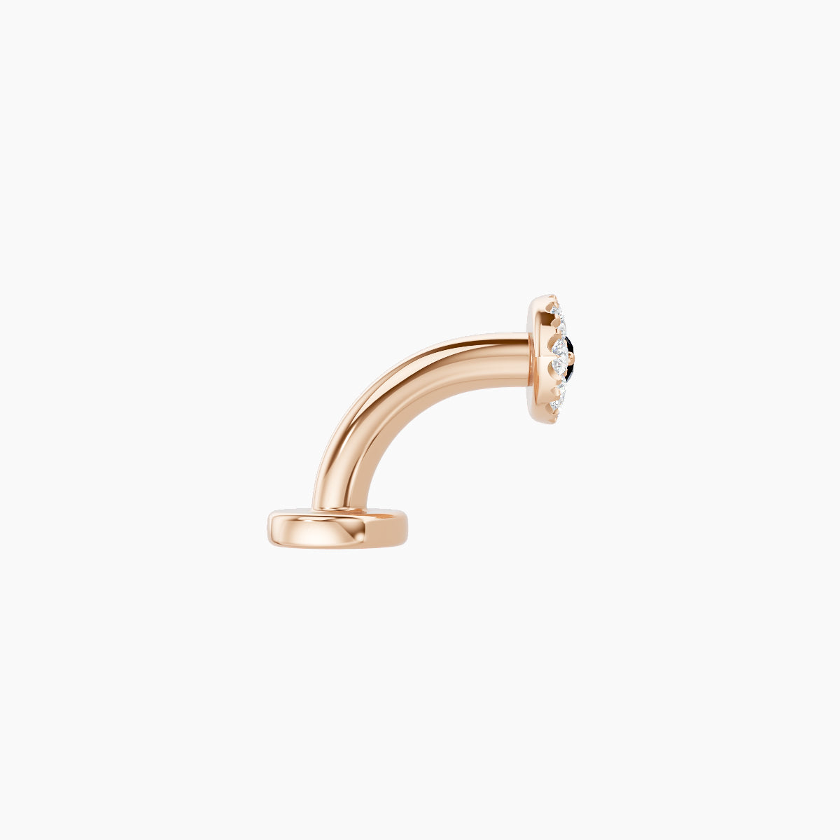 Minerva | 18k Rose Gold 6 mm 5.5 mm Eye Black Diamond & Diamond Floating Navel Piercing