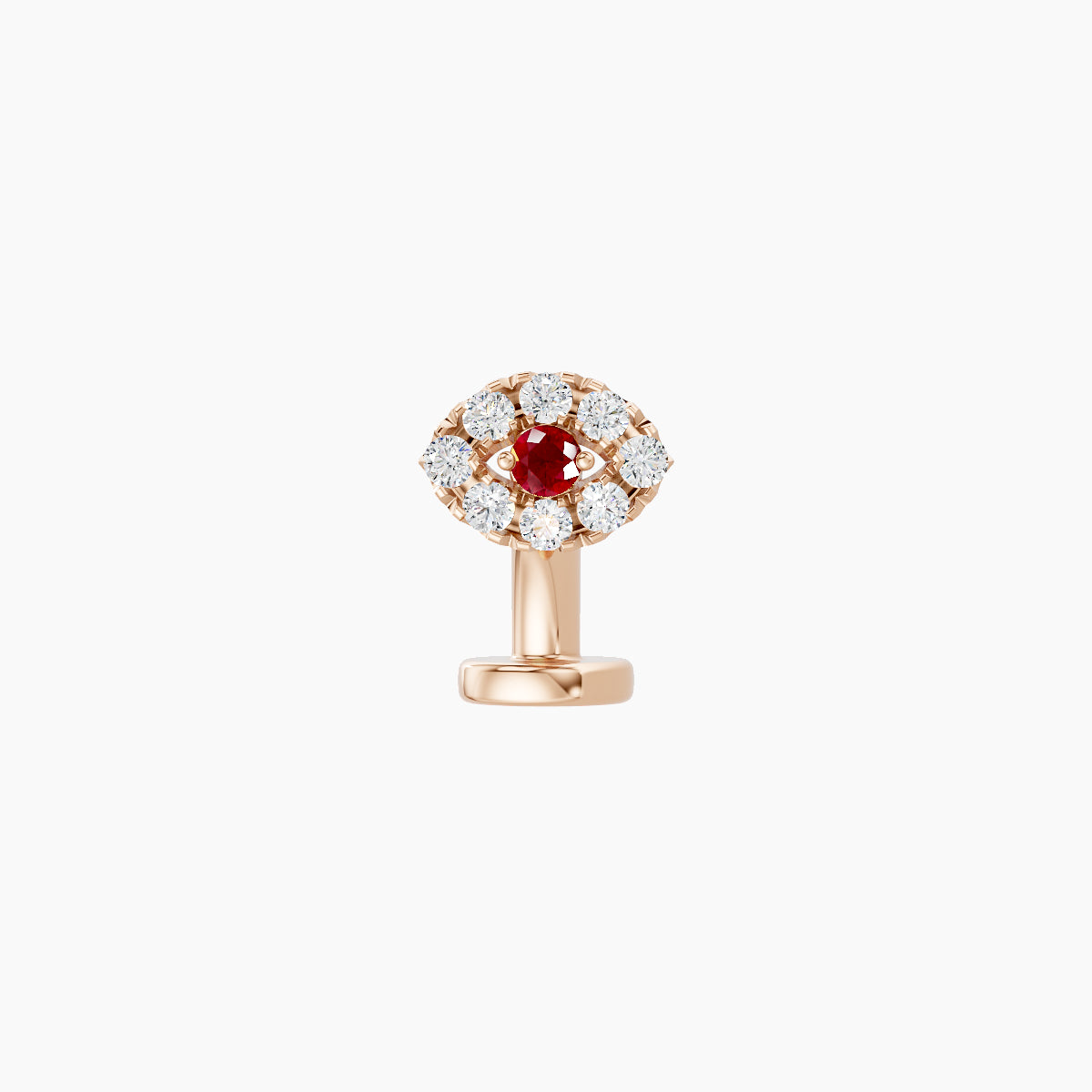 Minerva | 18k Rose Gold 6 mm 5.5 mm Eye Ruby & Diamond Floating Navel Piercing