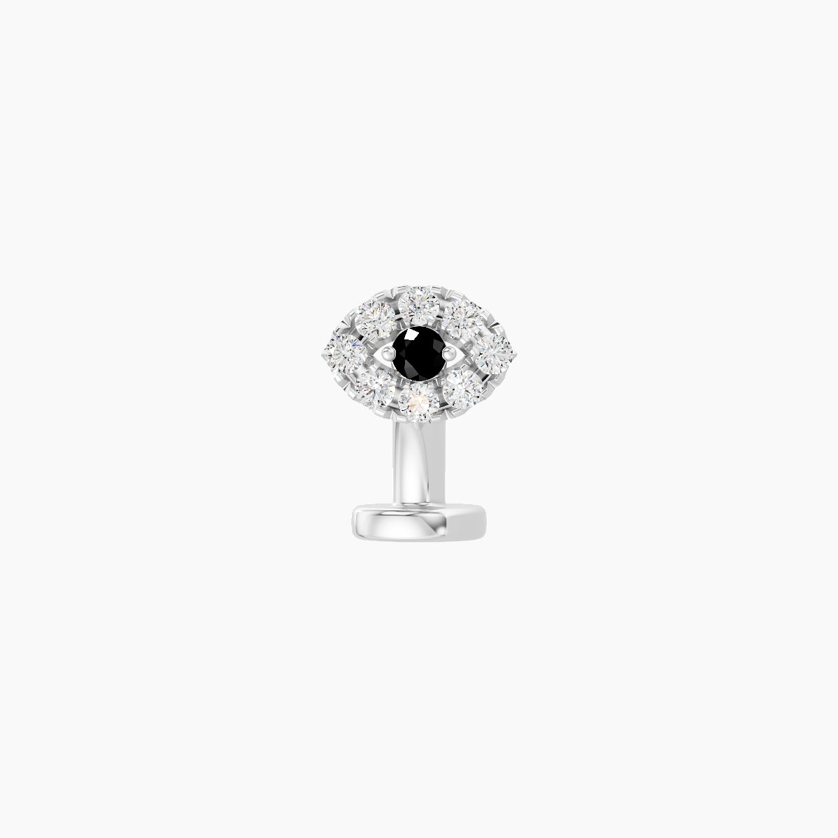 Minerva | 18k White Gold 6 mm 5.5 mm Eye Black Diamond & Diamond Floating Navel Piercing