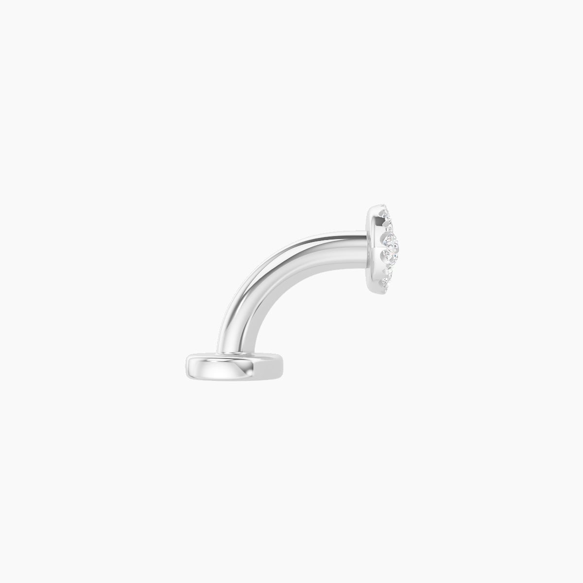 Minerva | 18k White Gold 5.5 mm 6 mm Eye Diamond Floating Navel Piercing