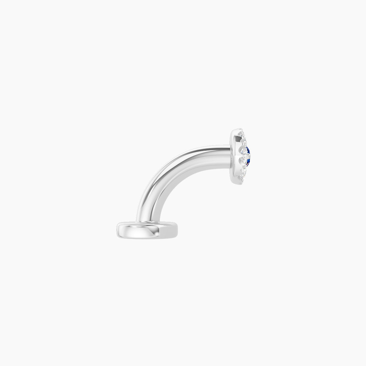 Minerva | 18k White Gold 6 mm 5.5 mm Eye Sapphire & Diamond Floating Navel Piercing