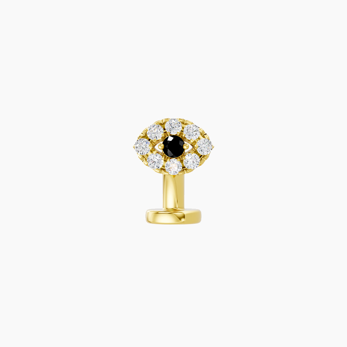 Minerva | 18k Yellow Gold 6 mm 5.5 mm Eye Black Diamond & Diamond Floating Navel Piercing