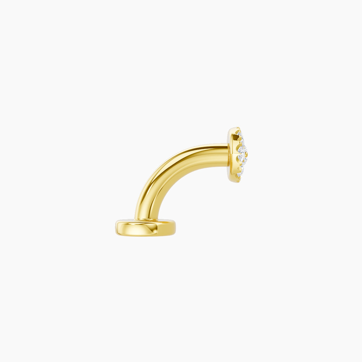 Minerva | 18k Yellow Gold 5.5 mm 6 mm Eye Diamond Floating Navel Piercing