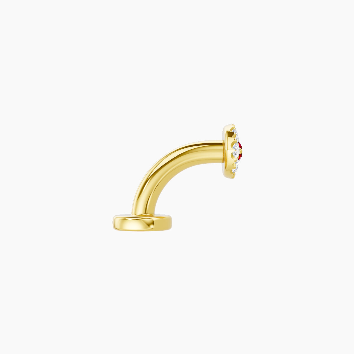 Minerva | 18k Yellow Gold 6 mm 5.5 mm Eye Ruby & Diamond Floating Navel Piercing