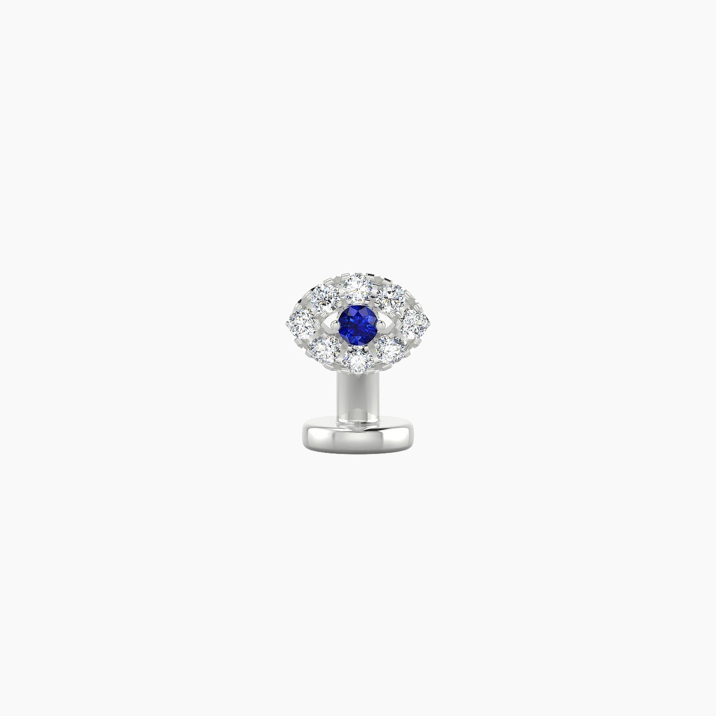 Minerva | 18k White Gold 6 mm 5 mm Eye Sapphire & Diamond Floating Navel Piercing