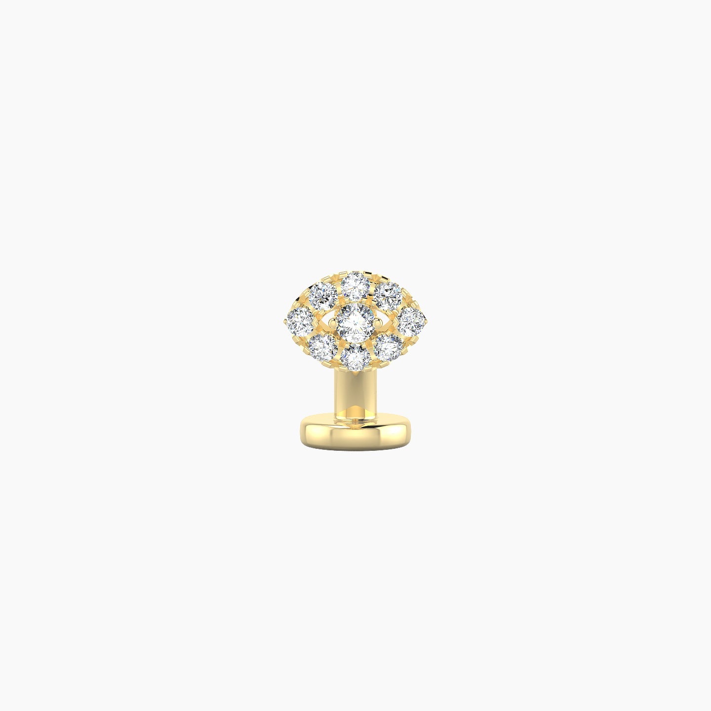 Minerva | 18k Yellow Gold 5 mm 6 mm Eye Diamond Floating Navel Piercing